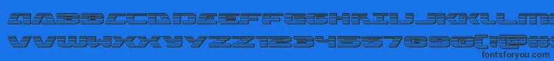 Iapetuschrome-Schriftart – Schwarze Schriften auf blauem Hintergrund