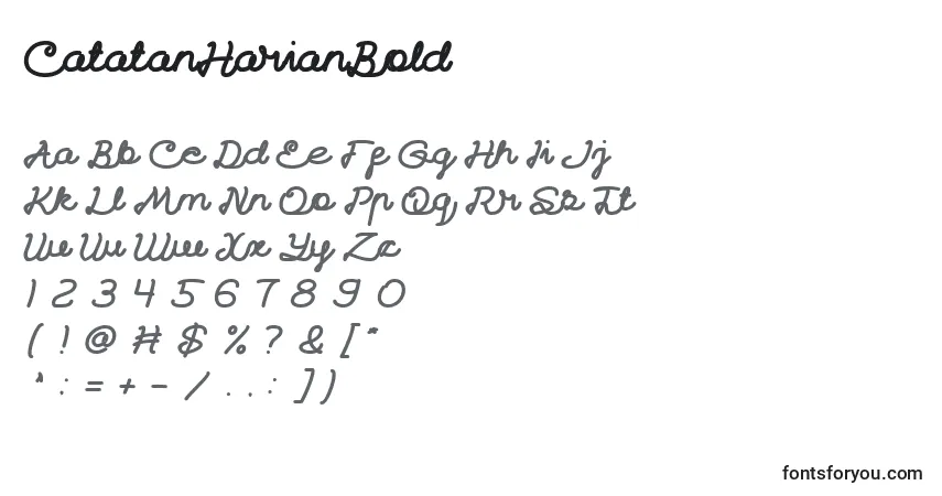 A fonte CatatanHarianBold – alfabeto, números, caracteres especiais