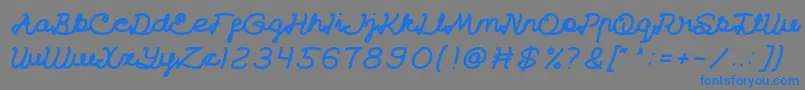 フォントCatatanHarianBold – 灰色の背景に青い文字