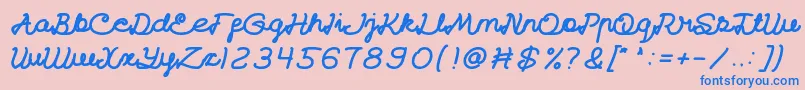 CatatanHarianBold Font – Blue Fonts on Pink Background