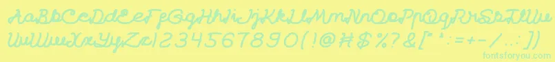 CatatanHarianBold Font – Green Fonts on Yellow Background