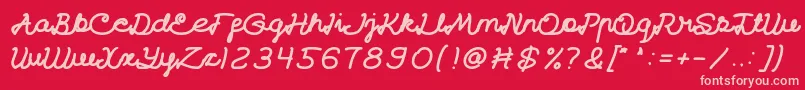 CatatanHarianBold Font – Pink Fonts on Red Background