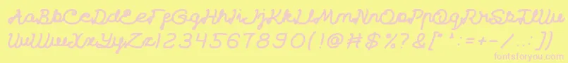 Fonte CatatanHarianBold – fontes rosa em um fundo amarelo
