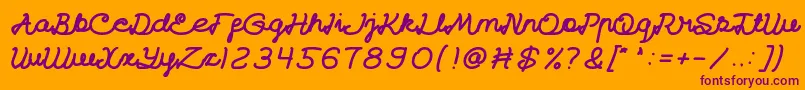 CatatanHarianBold Font – Purple Fonts on Orange Background