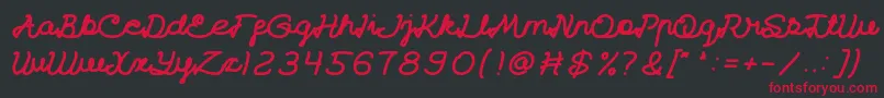 CatatanHarianBold Font – Red Fonts on Black Background