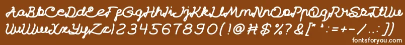 フォントCatatanHarianBold – 茶色の背景に白い文字