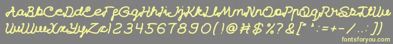 CatatanHarianBold Font – Yellow Fonts on Gray Background