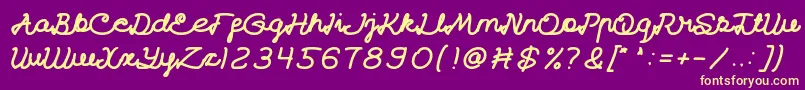 CatatanHarianBold Font – Yellow Fonts on Purple Background