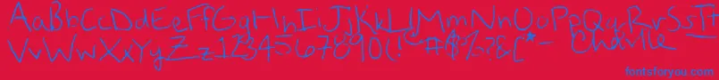 StraightUpZody Font – Blue Fonts on Red Background