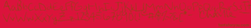 StraightUpZody Font – Brown Fonts on Red Background