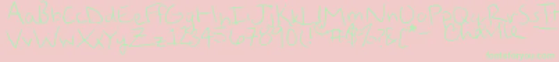 StraightUpZody Font – Green Fonts on Pink Background