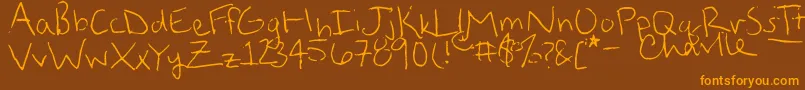 StraightUpZody Font – Orange Fonts on Brown Background