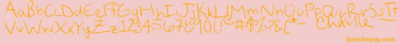 StraightUpZody Font – Orange Fonts on Pink Background