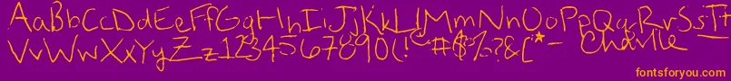 StraightUpZody Font – Orange Fonts on Purple Background