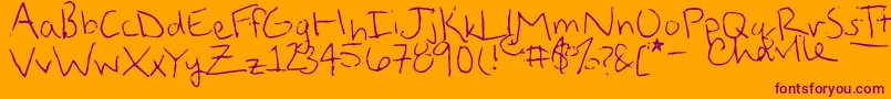 StraightUpZody Font – Purple Fonts on Orange Background