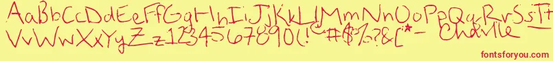 StraightUpZody Font – Red Fonts on Yellow Background