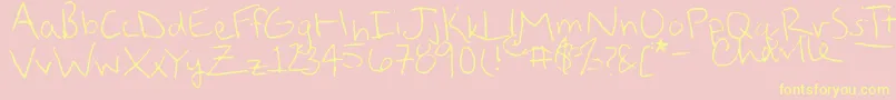 StraightUpZody Font – Yellow Fonts on Pink Background