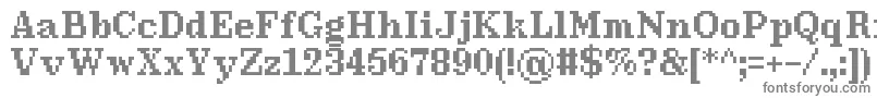 MillenniumBold-fontti – harmaat kirjasimet valkoisella taustalla