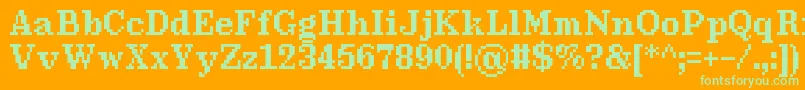 MillenniumBold-fontti – vihreät fontit oranssilla taustalla