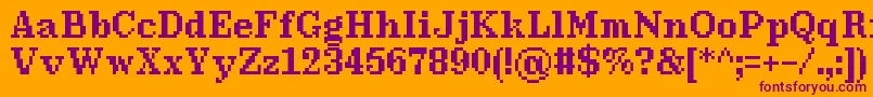 MillenniumBold Font – Purple Fonts on Orange Background