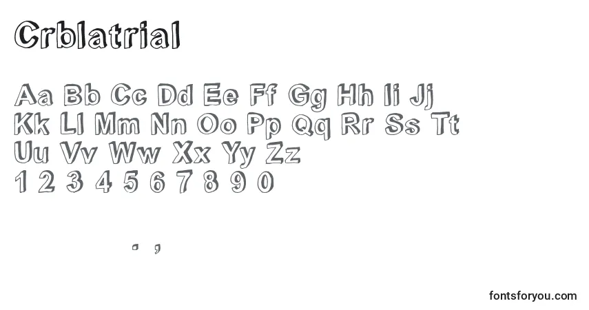 Schriftart Crblatrial (92275) – Alphabet, Zahlen, spezielle Symbole