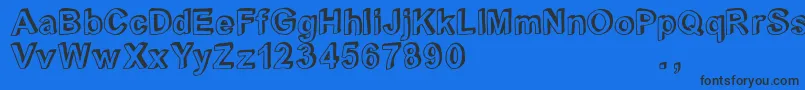 Crblatrial Font – Black Fonts on Blue Background