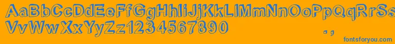 Crblatrial Font – Blue Fonts on Orange Background