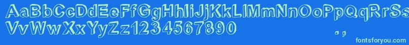 Crblatrial Font – Green Fonts on Blue Background