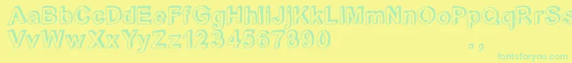 Crblatrial Font – Green Fonts on Yellow Background