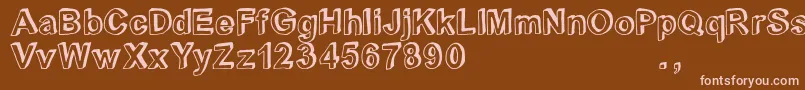 Crblatrial Font – Pink Fonts on Brown Background