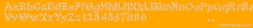 Crblatrial Font – Pink Fonts on Orange Background