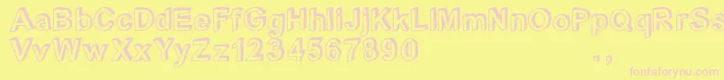 Crblatrial Font – Pink Fonts on Yellow Background