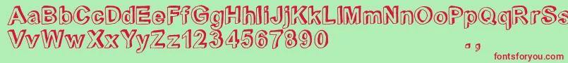 Crblatrial Font – Red Fonts on Green Background