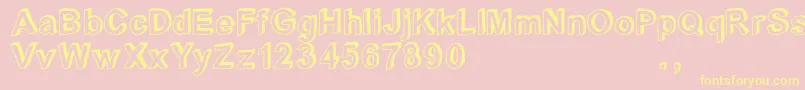 Crblatrial Font – Yellow Fonts on Pink Background