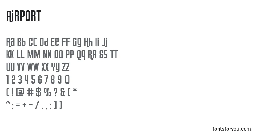 Schriftart Airport (92277) – Alphabet, Zahlen, spezielle Symbole
