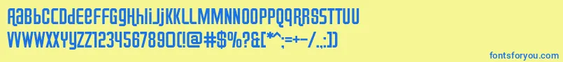 Airport Font – Blue Fonts on Yellow Background