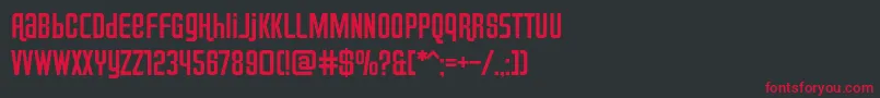 Airport Font – Red Fonts on Black Background