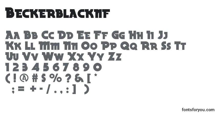 Beckerblacknfフォント–アルファベット、数字、特殊文字