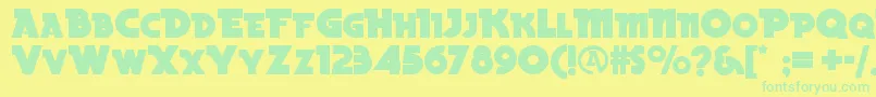 Police Beckerblacknf – polices vertes sur fond jaune