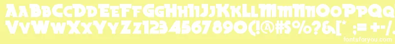 Beckerblacknf Font – White Fonts on Yellow Background