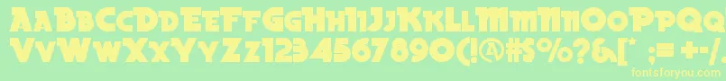 Beckerblacknf Font – Yellow Fonts on Green Background