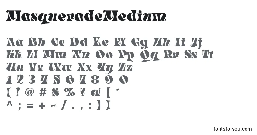 MasqueradeMediumフォント–アルファベット、数字、特殊文字