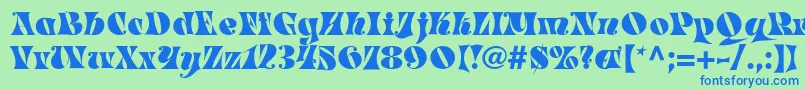 フォントMasqueradeMedium – 青い文字は緑の背景です。