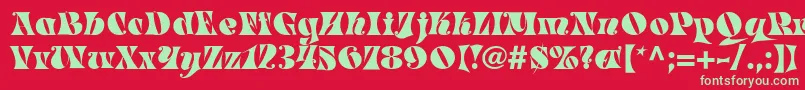 MasqueradeMedium Font – Green Fonts on Red Background