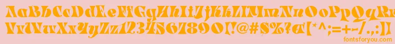 MasqueradeMedium Font – Orange Fonts on Pink Background