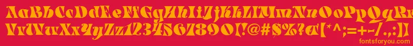 MasqueradeMedium Font – Orange Fonts on Red Background