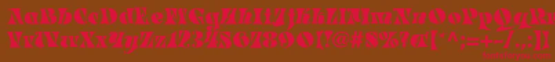 MasqueradeMedium-Schriftart – Rote Schriften auf braunem Hintergrund