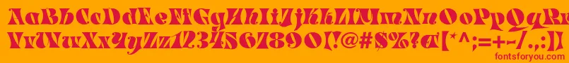 MasqueradeMedium Font – Red Fonts on Orange Background