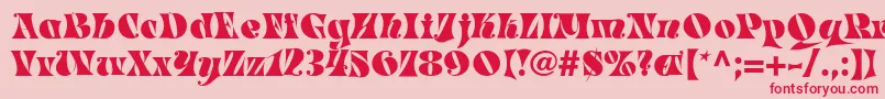 MasqueradeMedium Font – Red Fonts on Pink Background