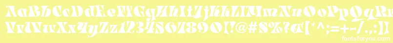 MasqueradeMedium Font – White Fonts on Yellow Background